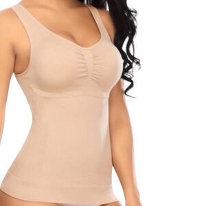 GUESS SHAPE WEAR SEAMLESS TANK TOP WOMEN COLOR TAN SIZE XS/S